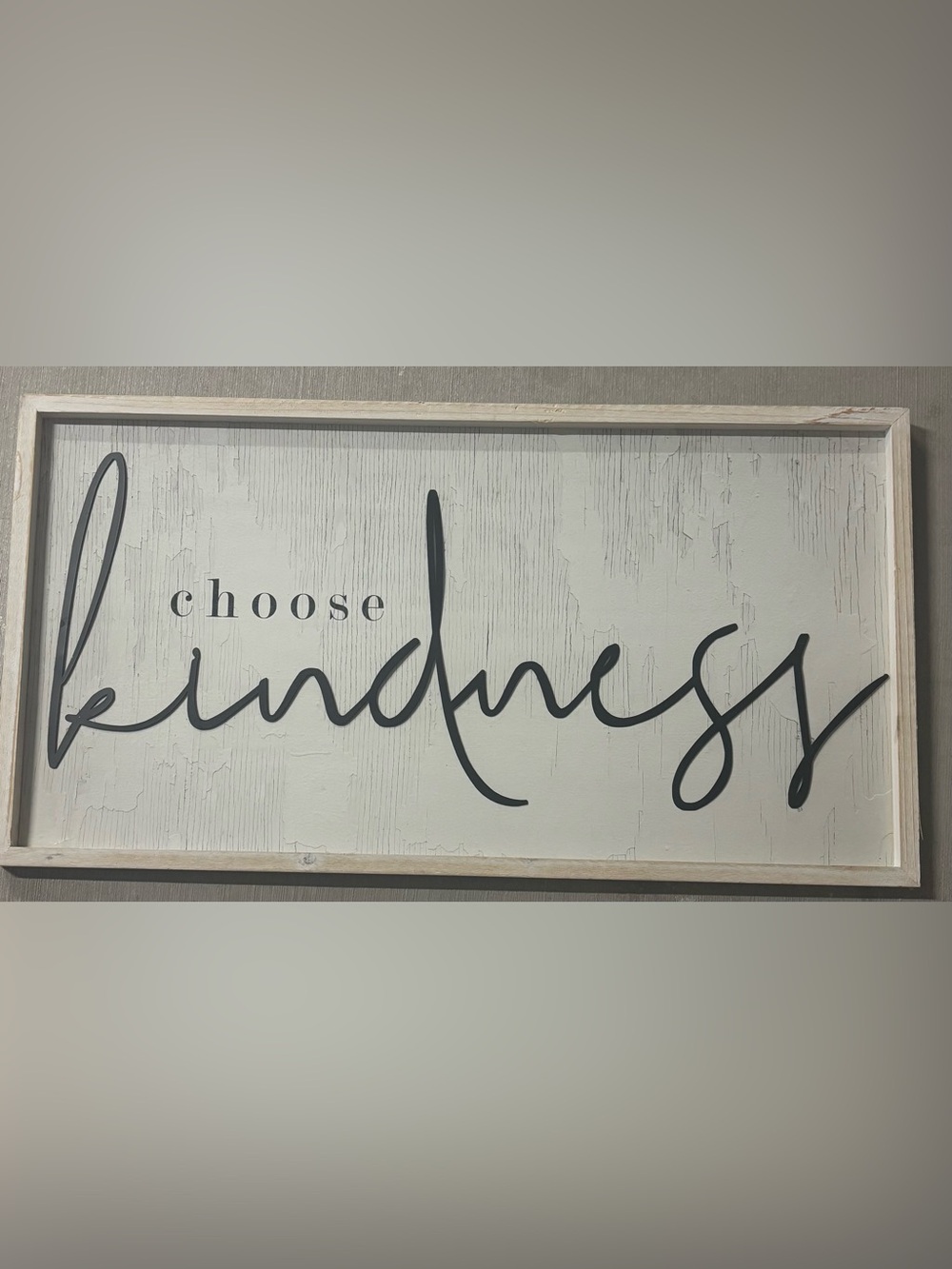 Framed Wall “Choose Kindness”  Art in Black & White 30x16”
